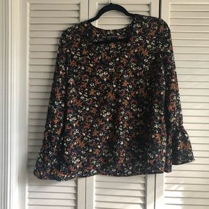 J.Crew Bell Sleeve Floral Blouse